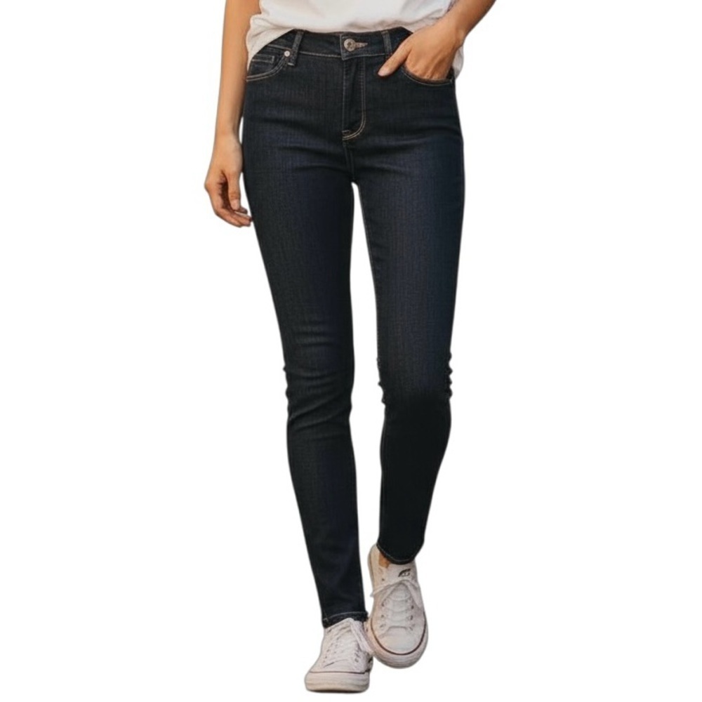 THE LIMITED 917 DENIM 10 Dark Blue Skinny Jeans Contrast Stitch R $78